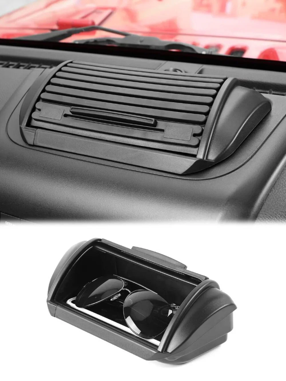 RT-TCZ for Jeep JK Dashboard Storage Organizer Tray Box with Sliding Lid,  Fit f